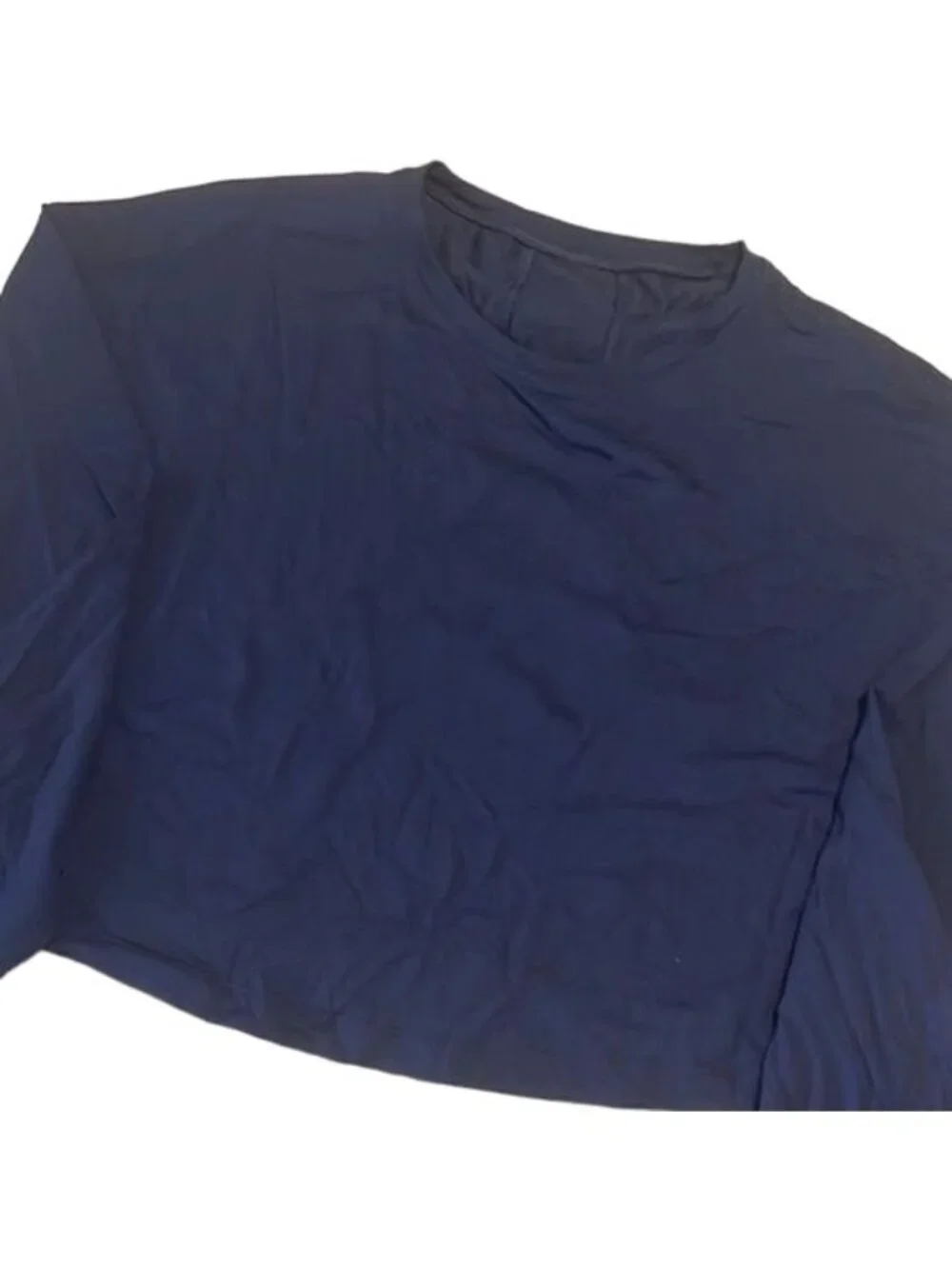 Lululemon Blue Pullover Long Sleeves Round Neck Crop Top Size Large